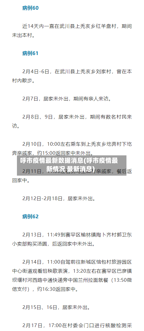 呼市疫情最新数据消息(呼市疫情最新情况 最新消息)