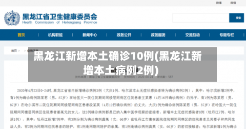 黑龙江新增本土确诊10例(黑龙江新增本土病例2例)-第1张图片