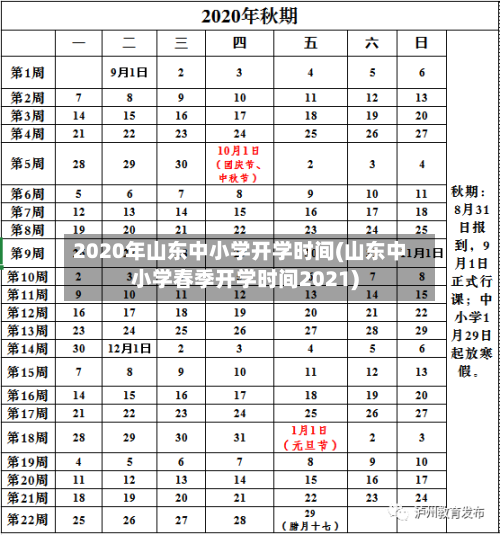 2020年山东中小学开学时间(山东中小学春季开学时间2021)-第1张图片