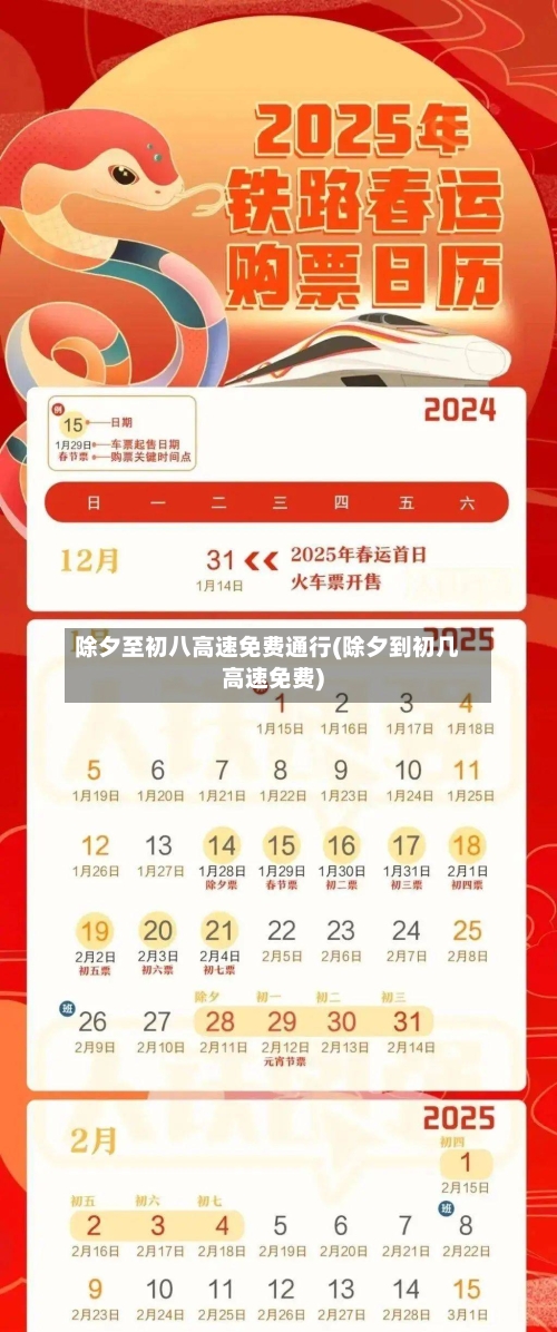 除夕至初八高速免费通行(除夕到初几高速免费)-第1张图片