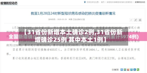 【31省份新增本土确诊2例,31省份新增确诊25例 其中本土1例】-第1张图片