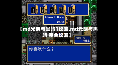 【md光明与黑暗1攻略,md光明与黑暗 完全攻略】-第1张图片