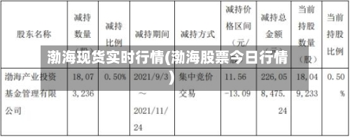 渤海现货实时行情(渤海股票今日行情)-第1张图片