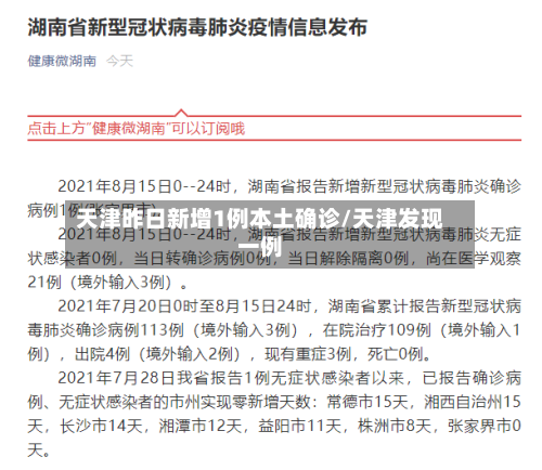 天津昨日新增1例本土确诊/天津发现一例-第1张图片