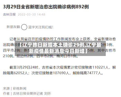 【辽宁昨日新增本土确诊29例,辽宁最新疫情最新消息今日新增】-第1张图片