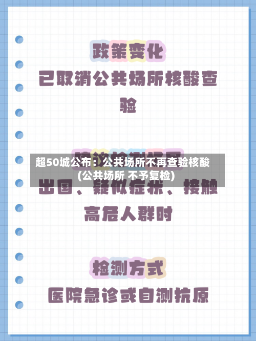超50城公布:公共场所不再查验核酸(公共场所 不予复检)-第1张图片