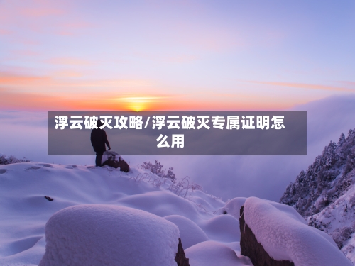 浮云破灭攻略/浮云破灭专属证明怎么用-第2张图片