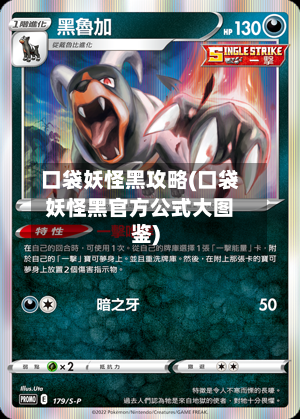 口袋妖怪黑攻略(口袋妖怪黑官方公式大图鉴)-第1张图片