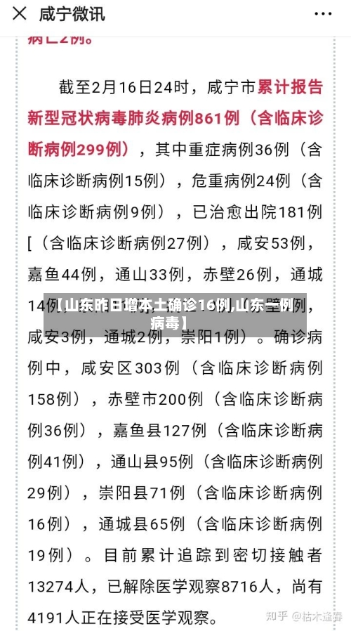 【山东昨日增本土确诊16例,山东一例病毒】-第1张图片