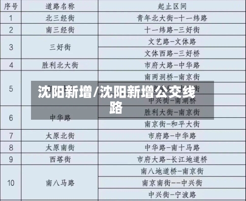 沈阳新增/沈阳新增公交线路-第3张图片