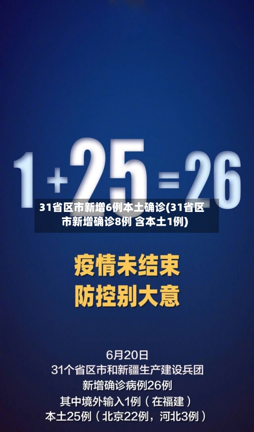 31省区市新增6例本土确诊(31省区市新增确诊8例 含本土1例)