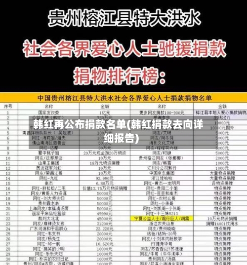 韩红再公布捐款名单(韩红捐款去向详细报告)-第3张图片