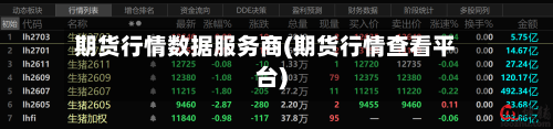 期货行情数据服务商(期货行情查看平台)-第1张图片