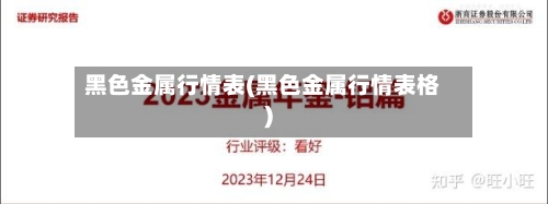 黑色金属行情表(黑色金属行情表格)-第1张图片