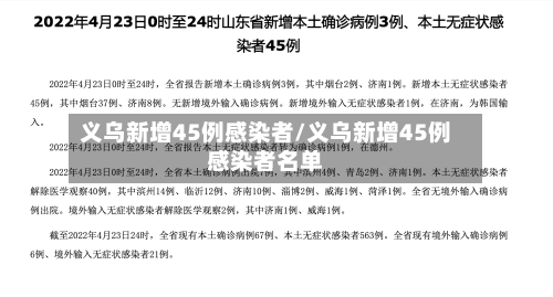 义乌新增45例感染者/义乌新增45例感染者名单-第3张图片